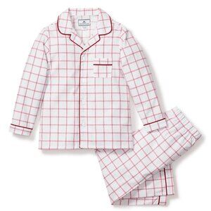 NWT Petite Plume Kids Twill Pajama Set in Garnet Tattersall new